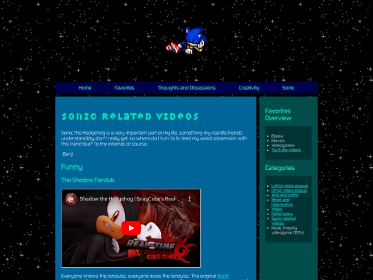 favorites/videos/sonic screenshot