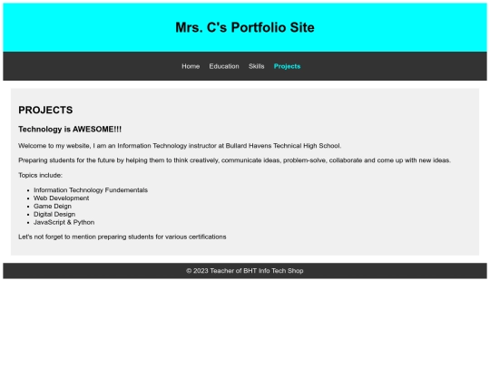 MrsCPortfolio/projects screenshot