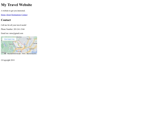 WEB-DESIGN/5-Example Site/travel site/contact screenshot
