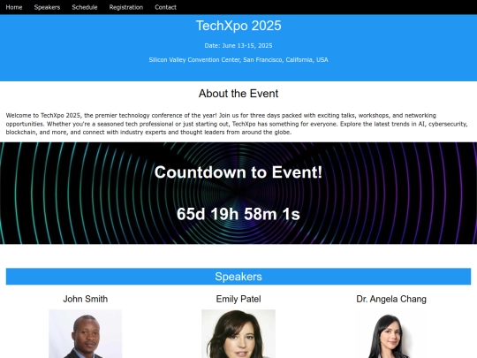 WEB-DESIGN/W3CSS/techXpo screenshot