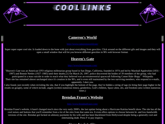 links screenshot