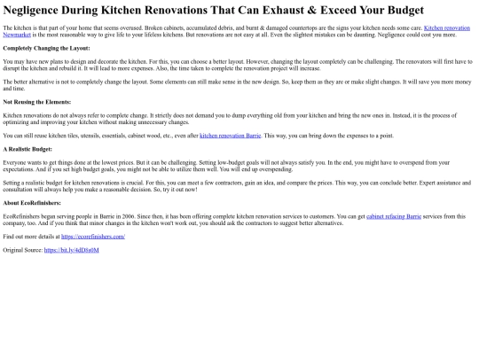 NegligenceDuringKitchenRenovationsThatCanExhaustExceedYourBudget screenshot