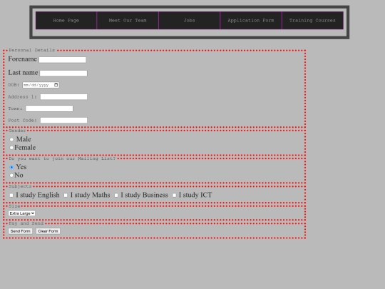 form screenshot
