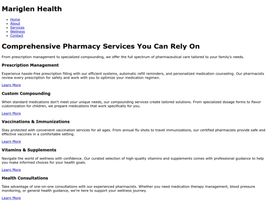 services screenshot