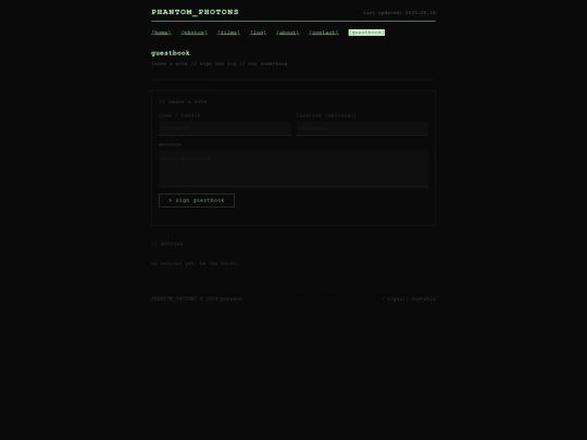 home/guestbook screenshot