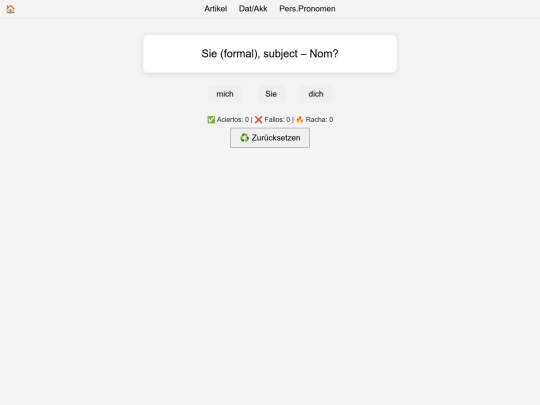 Pronomen screenshot