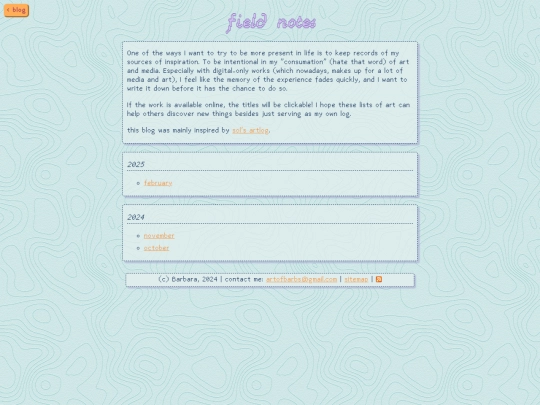 blog/fieldnotes screenshot