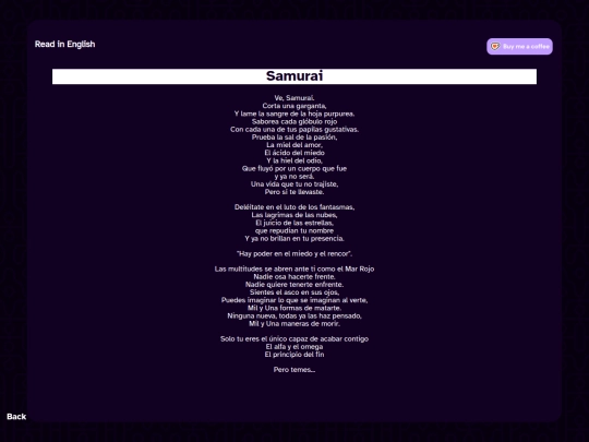Poems/Works/Samurai screenshot