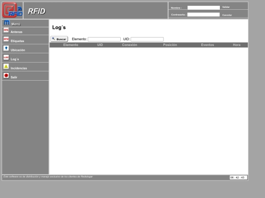 RFID/logs screenshot
