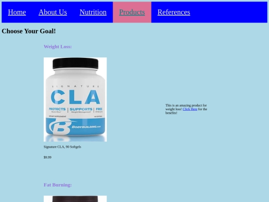 Website/Products screenshot