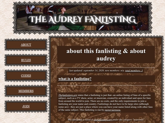 fanlistings/audrey screenshot