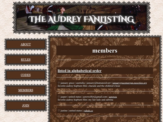 fanlistings/members screenshot