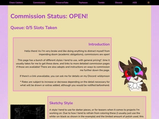 commissions/main screenshot