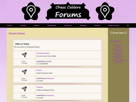 forum/home screenshot