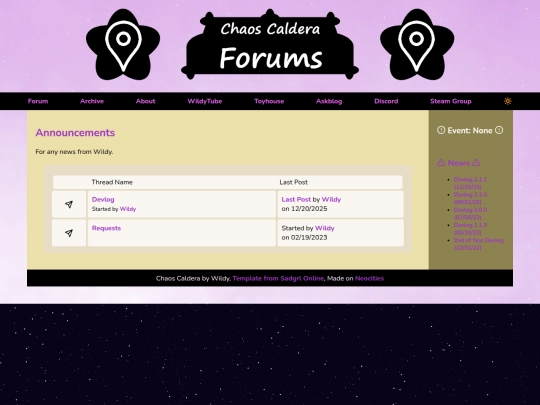 forum/subforums/announcements screenshot