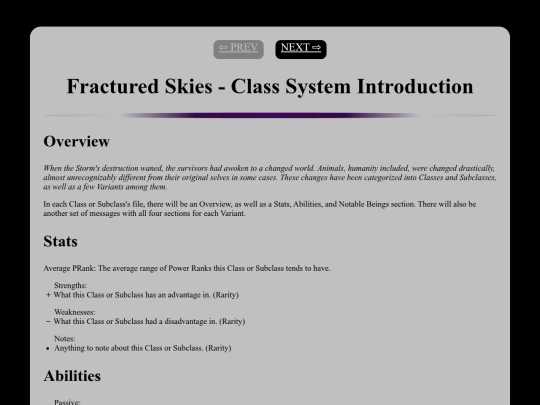 non-cc/fracturedskies/classes screenshot