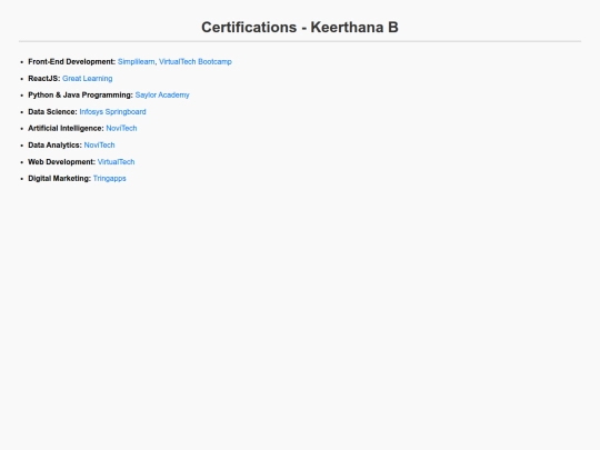 Certificate screenshot