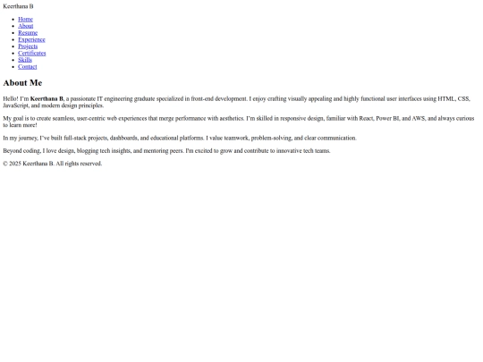 Portfolio/about screenshot