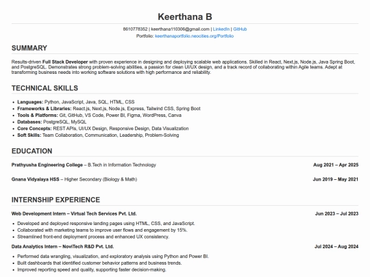 RESUME screenshot