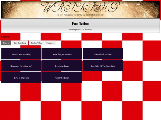 Pages/writing screenshot