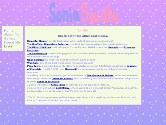 Links screenshot