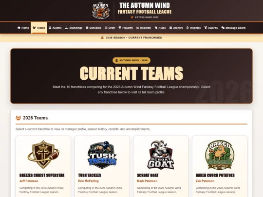 pages/currentteams screenshot