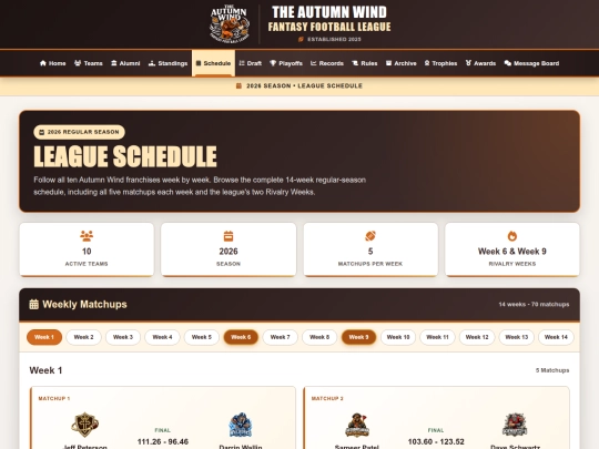 pages/schedule screenshot
