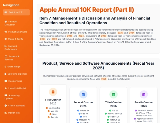 Annual Report Visaulization/APPLE FY2025/Apple 2025 Annual 10K Report (Part II) screenshot