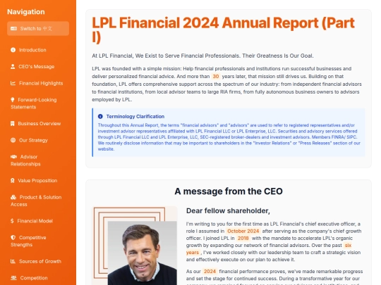 Annual Report Visaulization/LPLA 2024/LPL Financial 2024 Annual Report (Part I) screenshot