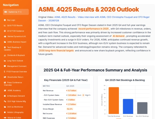 Earnings Analysis/ASML 4Q25 earnings Call Recap screenshot