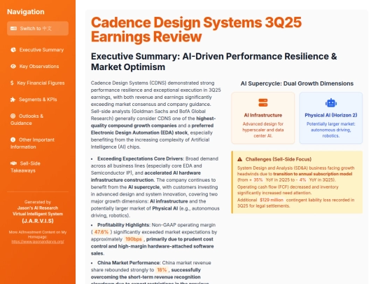 Earnings Analysis/Cadence Design Systems 3Q25 Earnings Review screenshot