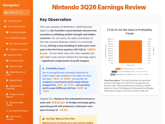 Earnings Analysis/Nintendo 3Q26 Earnings Review screenshot