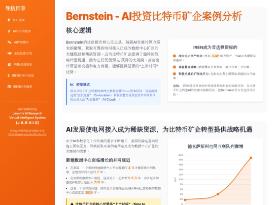 report sharing/Bernstein - AI投资比特币矿企案例分析 screenshot