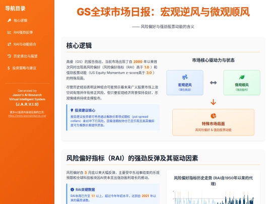 report sharing/GS全球市场日报：宏观逆风与微观顺风_-_风险偏好与股票动能解读 screenshot