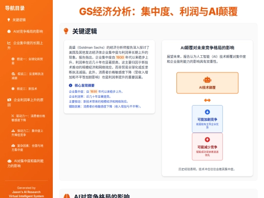 report sharing/GS经济分析：集中度、利润与AI颠覆 screenshot