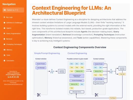 website publish/Context Engineering for LLMs - An Architectural Blueprint screenshot