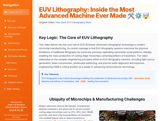 website publish/EUV Lithography - Inside the Most Advanced Machine Ever Made 🛠️⚙️🤯 screenshot