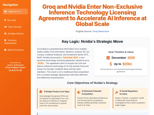 website publish/Groq and Nvidia Enter Non-Exclusive Inference Technology Licensing Agreement to Accelerate AI Inference at Global Scale screenshot