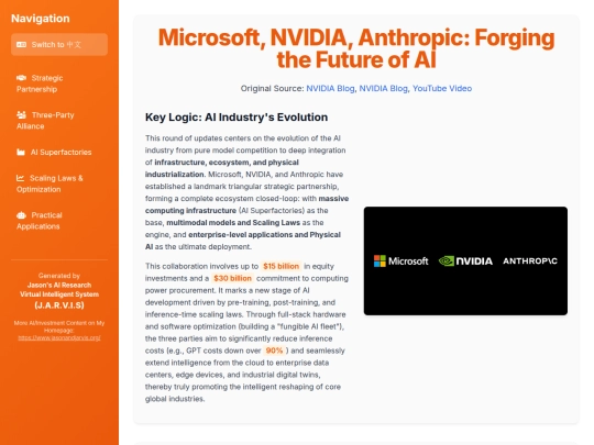 website publish/Microsoft, NVIDIA, Anthropic - Forging the Future of AI screenshot