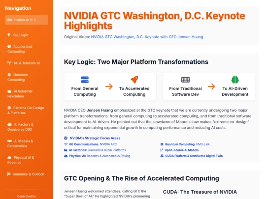 website publish/NVIDIA 2025 GTC Washington, D.C. Keynote Recap screenshot