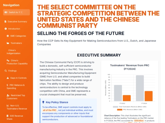 website publish/THE SELECT COMMITTEE ON THE STRATEGIC COMPETITION BETWEEN THE UNITED STATES AND THE CHINESE COMMUNIST PARTY screenshot