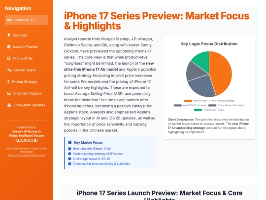 website publish/iPhone 17 Series Preview - Market Focus & Highlights screenshot