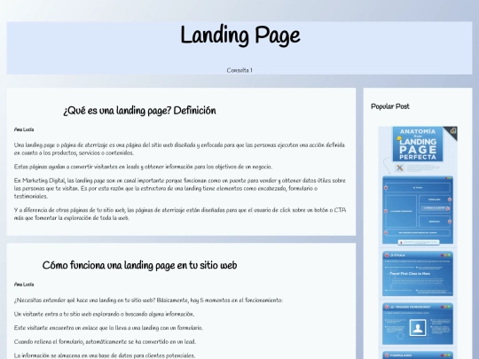 landinpage screenshot