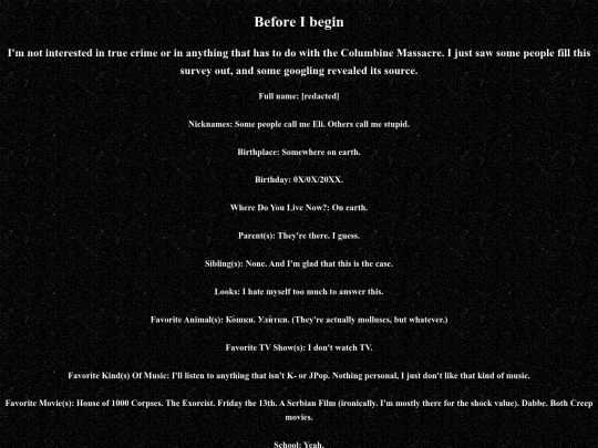 pages/survey screenshot
