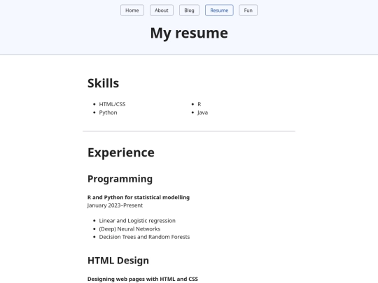 resume screenshot