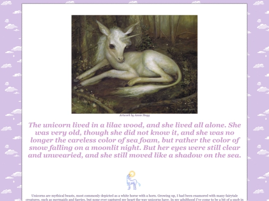 unicorns/about screenshot