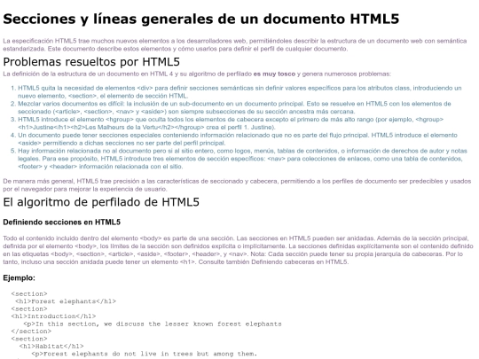 secciones screenshot