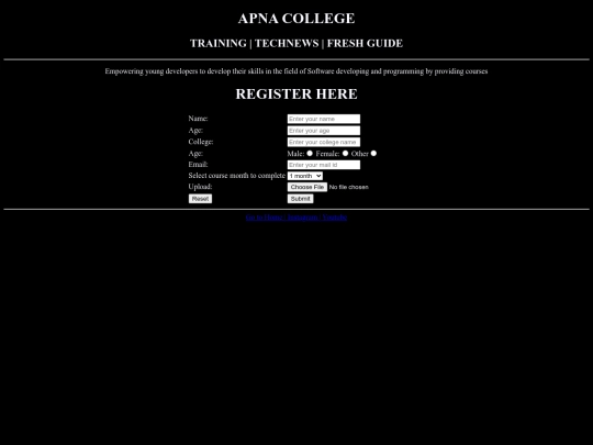 web/register screenshot