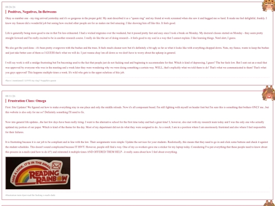 Pages/diary screenshot