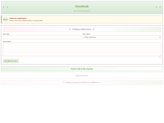 Pages/guestbook screenshot